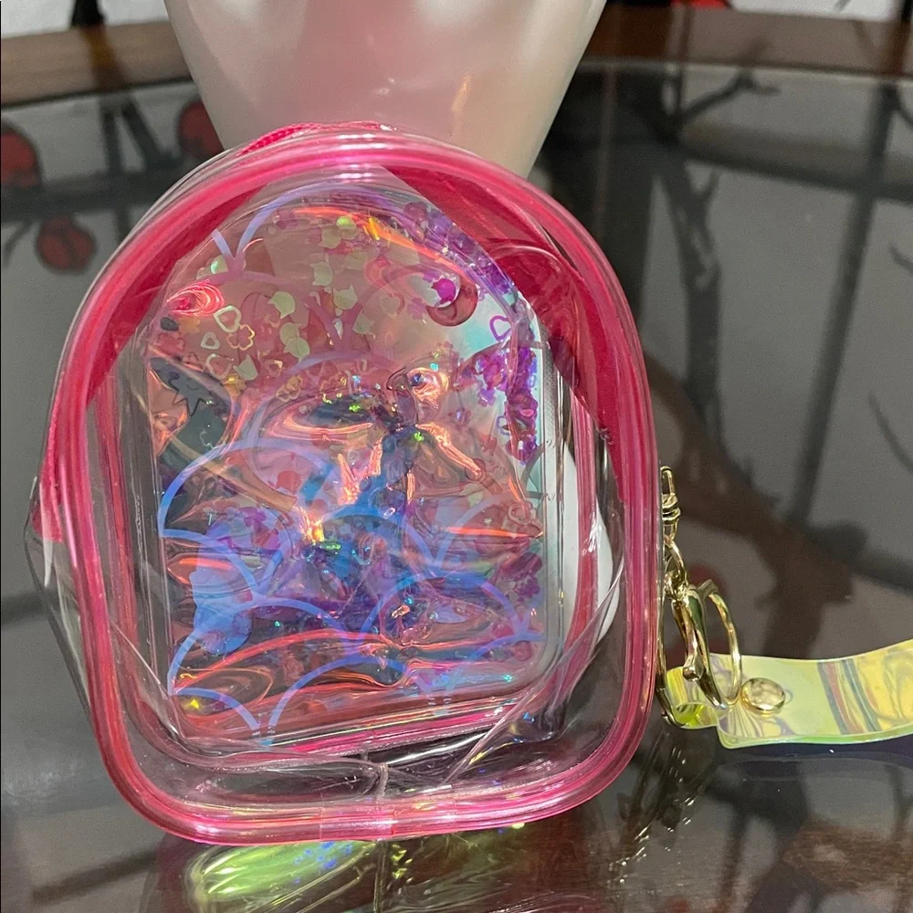 Pink Kids Mini Coin Purse wristlet with Bunny Drummer Design